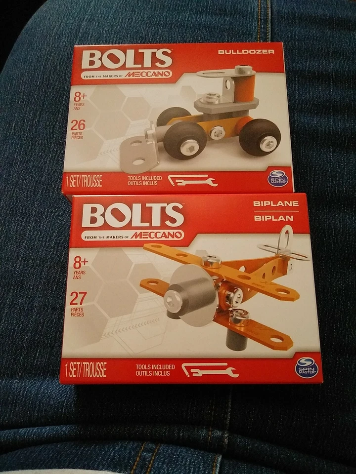 Biplane Bolts & Bulldozer Erector Building Kit By Meccano Kids Educational Toy - Image 1 of 1