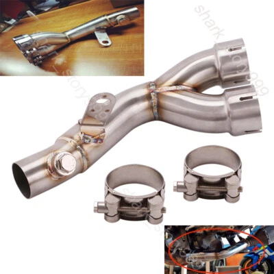 For Yamaha YZF R6 2006-2023 Motorcycle System Exhaust Mid Tube Connect Link Pipe - Image 1 of 4