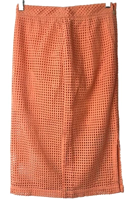 Falda lápiz para mujer Trina Turk naranja media cremallera hasta la rodilla forrada talla 0 Foto 1 de 3