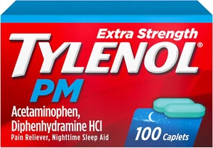 Tylenol PM Extra Strength Pain Reliever Nighttime 100 Caplets - Picture 1 of 7