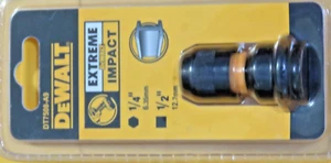 DEWALT ADAPTER 1/2" Square Drive to 1/4" Hex Impact Adaptor DEWDT7508-QZ - Picture 1 of 2