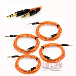 4X 3.5MM AUX MALE AUDIO EXTENSION CABLE CORD ORANGE FOR GALAXY S4 NOTE 2 3 NEXUS - Picture 1 of 1