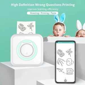 Portable Cute Mini Thermal Printer Pocket Photo label Sticker Print Picture Make - Picture 1 of 31