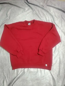 Maglione girocollo uomo vintage rosso scuro bordeaux Russell atletico pullover L - Foto 1 di 6