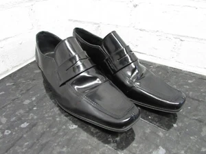 lavorazione artigia Jones Bootmaker Men formal Shoe Black Leather Slip On UK7 40 - Picture 1 of 7