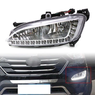 ​Left White LED DRL Daytime Running Fog Lamp For Hyundai/IX45 Santa Fe 2013-2015 - Image 1 of 4