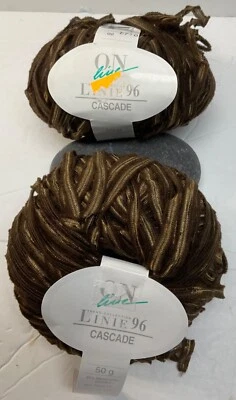On Line Linie 96 Cascade Ribbon Yarn Lot of 2 Brown New BulkyVintage - Image 1 of 4