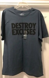 Authentic Nike tee Destroy Excuses t-shirt size XL Supreme Blue black - Picture 1 of 4