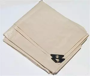 7' x 40' Tan Beige Heavy Duty 12 mil Poly Tarp Canopy Patio Carport Camping - Picture 1 of 1