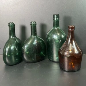 Vintage Glass Bottle Lot of 4 Green & Brown Irish Mist Collectible Decor - Picture 1 of 22