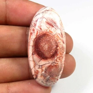 Authentic Bird Eye Jasper Cabochon 38x18mm Oval Gemstone Loose BJ-18 - Picture 1 of 5