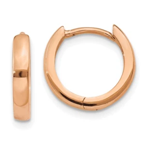 14K Rose Gold Huggies Hoop Earrings for Womens Girls Female Gifts Argollas Oro - Picture 1 of 11