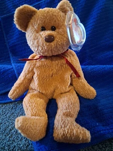 Ty Beanie Original Baby Curly the Bear 1993/1996, gebraucht, 9 Zoll von Kopf bis Fuß - Bild 1 von 5