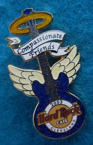 CLEVELAND COMPASSIONATE FRIENDS ANGEL WINGS HALO GUITAR 2003 Hard Rock Cafe PIN - Picture 1 of 1
