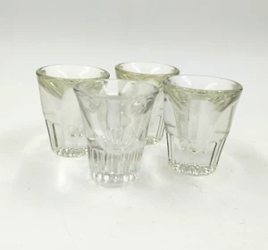 Lot of 4 Heavy Thick Clear Glass Shooter Shot Glasses Tapered Base Barware 2.25" - Picture 1 of 6