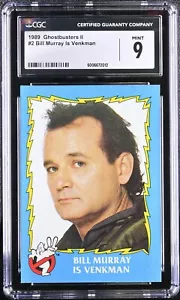 1989 Topps Ghostbusters II Bill Murray Is Venkman #2 Card Graded CGC Mint 9 - Picture 1 of 2