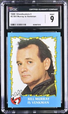 1989 Topps Ghostbusters II Bill Murray Is Venkman #2 Card Graded CGC Mint 9 - Image 1 of 2