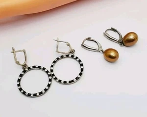 Vintage Sterling Silver 925 Earrings Lot (44) - Picture 1 of 10