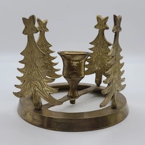Massiver Messing Weihnachtsbaum Kerzenständer Vintage Century Modern Regency - Bild 1 von 9