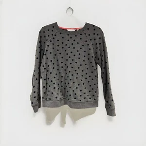 Boden Sweatshirt Womens S Grey Renee Polka Dot Crew Sweater Textured Dots - Picture 1 of 3