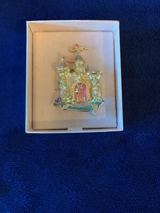 Vintage Kirks Folly Brosche Pin signiert Emaille Prinzessin Schloss Fee Libelle - Bild 1 von 8