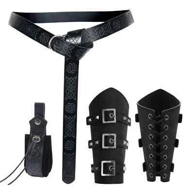 Medieval Cosplay Armadura Vikingo Pirata Caballero Guantelete Pulsera Cinturón Juegos con disfraces utilería Foto 1 de 4