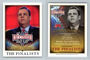 Chris Christie #80 Decision 2016 The Finalists Trading Card - Picture 1 of 1