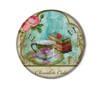 Lovers of Chocolate Cakes Bakery - Espelho, ímã ou pino prensado à mão 2,25" - Imagem 1 de 4
