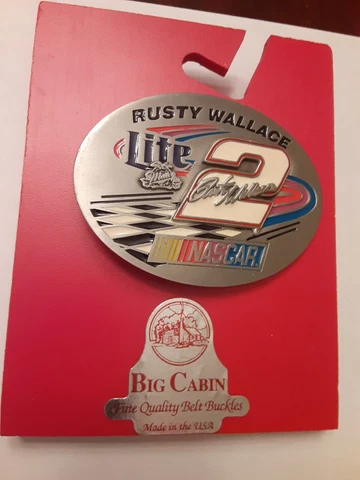 NASCAR RACING Rusty Wallace Miller Light #2 BELT BUCKLE NOS Cover