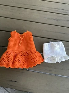 für Schildkröt Puppe 49 Häkelkleid Strickhose Handarbeit - Bild 1 von 8