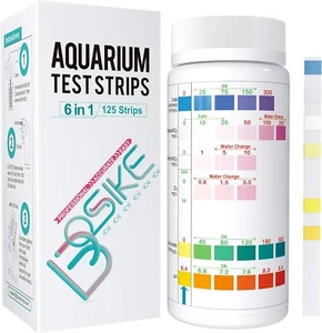 6 in 1 Aquarium Test Strips Kit - 125 Fresh Water Fish Tank Testing Strip - Picture 1 of 7