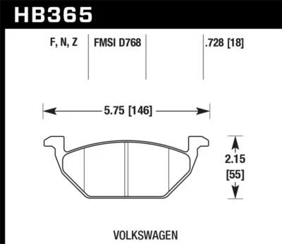Hawk Front Disc Brake Pad Set Fits 2014 Volkswagen Clasico  HPS 5.0 Disc Brake P - Image 1 of 4