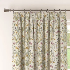 1 Paio Tende superiori a nastro foderate Chateau CREAM POTAGERIE 46" x 54" SGOMBERO a goccia - Foto 1 di 4