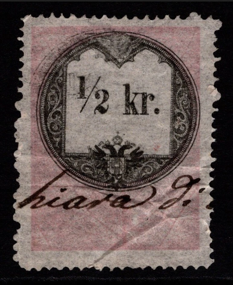 Lombardy Venetia 1/2k Rose Used Perf 15 (Creasing) - S36227 - Image 1 of 1