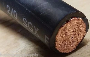 2/0 SGX HIGH HI-TEMP  BLACK BATTERY POWER CABLE ENGINE STARTER WIRE (BUY PER FT) - Picture 1 of 2