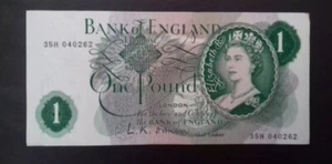 Großbritannien GB UK - "£1 ~ ONE POUND" VZ Banknote, L. K. O'Brien - Bild 1 von 14