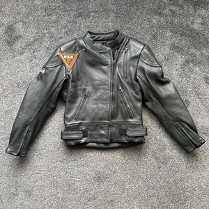 Ashman Leather Motorcycle Jacket Womens Armour Removable Liner Black UK 10 - Picture 1 of 14