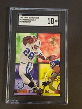 1995 Topps Stadium Club #10 Marshall Faulk Members Only SGC 10 POP 1 Only 50
