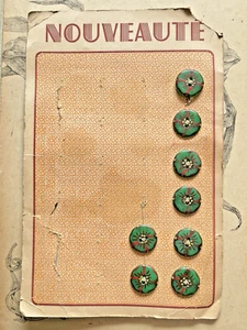 Ancienne plaquette de bouton en bois - Trèfle-  Mode -Mercerie collection - Picture 1 of 1