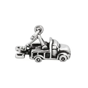 Tow Truck Wrecker Recovery Lorry 3D 925 Solid Sterling Silver Charm Pendant - Picture 1 of 10