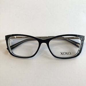 NWT XOXO Eyeglasses Frames Monterey Black Zebra 53-15-135