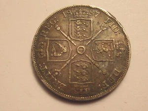 1887 Great Britain Silver Double Florin - Picture 1 of 2