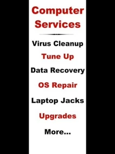 VINYL BANNER SIGN - 3' X 8' FOR COMPUTER SERVICES REPAIR - Bild 1 von 1