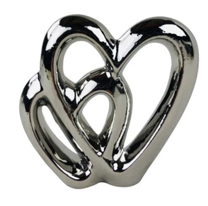 Christmas Gift Double Heart Ornament Figurine Sculpture 15cm Gift Idea - Picture 1 of 2