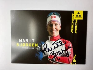Autograph MARIT BJORGEN-Cross-Country NORWAY-Bjørgen-8x Olympic Games Winner-AK - Picture 1 of 2