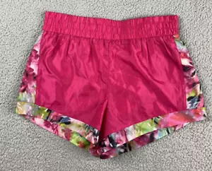 Juicy Couture Running Shorts Womens Medium Pink Floral Athletic Lined Elastic - Picture 1 of 8