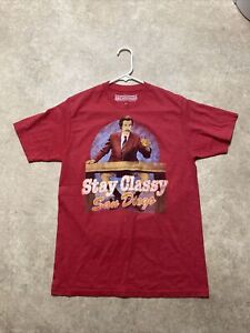 Anchorman Mens Ron Burgandy Stay Classy San Diego Funny Shirt Size MEDIUM