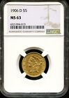 1906-D $5 Gold Liberty Head Half Eagle Coin NGC MS 63
