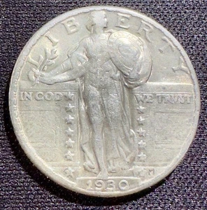 1930 Standing Liberty Silver Quarter XF 25C Coin NICE! - Picture 1 of 4