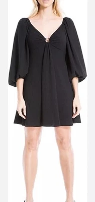 Max Studio Black Mini Dress Size Medium AU 10 12 Long Balloon Sleeve RRP$95 - image 1 of 4